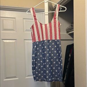 Patriotic Patterned Sleeveless Dress